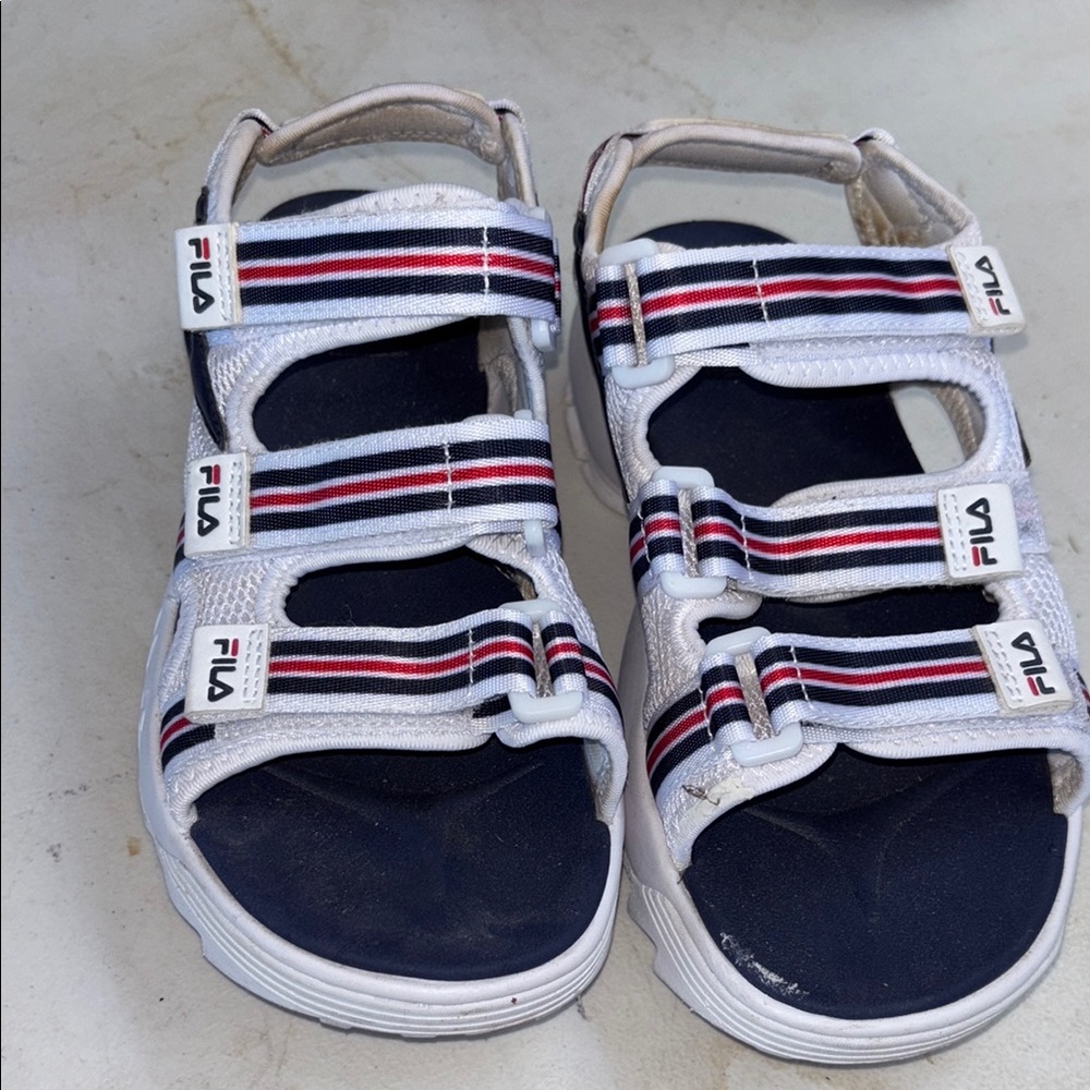 Fila Kids' Navy and White Sandals